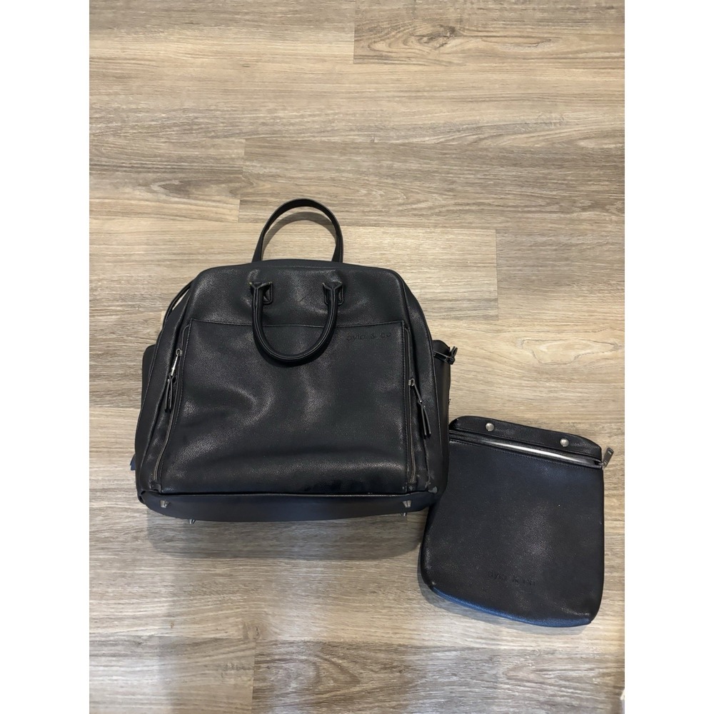 LOOK Ayla & Co Women's Diaper Full Size Bag/Backpack Black Plus Pouch USED